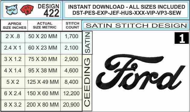 Ford-vintage-embroidery-logo-infochart