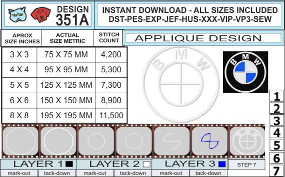 BMW-embroidery-applique-design-infochart