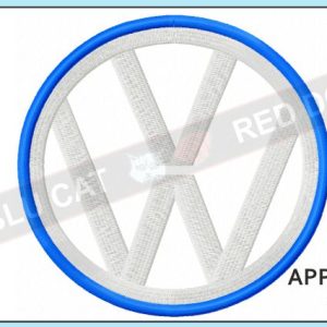 VW Logo Applique Design ⋆ 4 sizes ⋆ Blu Cat Red Dog