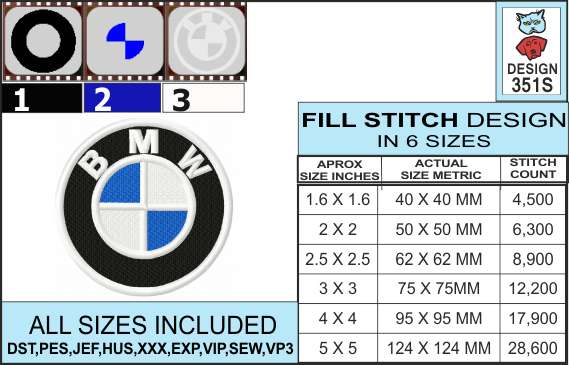 5x Patch BMW Embroidery CM 7 Bestickt Heißklebefähig 