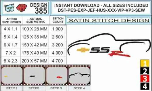chevy-ssr-truck-logo-embroidery-design-infochart