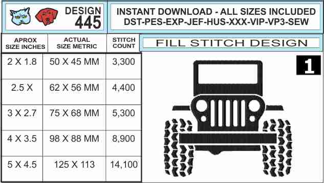 Download Classic Jeep Embroidery Design 5 Sizes 9 Formats Blu Cat Red Dog SVG Cut Files
