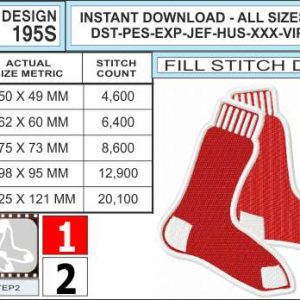 Boston Red Sox - Misc Logo (2009) - Baseball Sports Embroidery Logo in 4  sizes & 8 formats