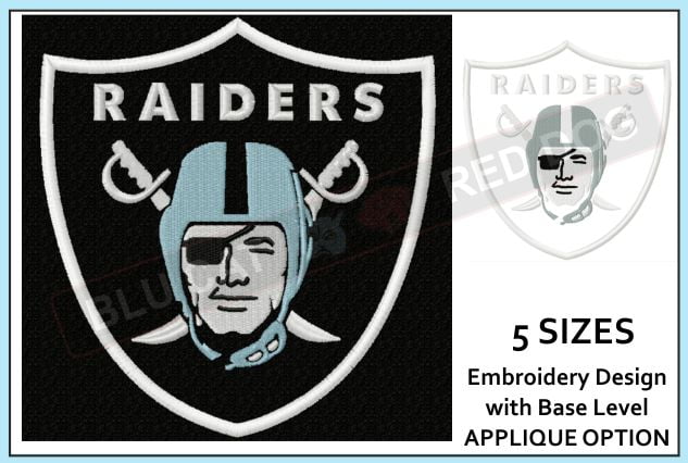 Oakland Raiders Digitized Design for Machine Embroidery