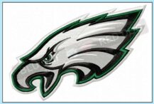 Philadelphia Eagles Embroidery Design ⋆ 4 sizes ⋆ Blu Cat Red Dog