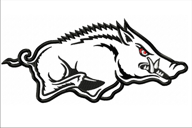 Arkansas Razorback Applique Design ⋆ U of Arkansas - Blu Cat Red Dog