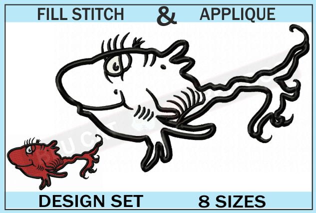 dr seuss red fish embroidery set blucatreddog.is