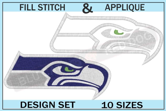 seattle seahawks-embroidery-logo-set-blucatreddog.is