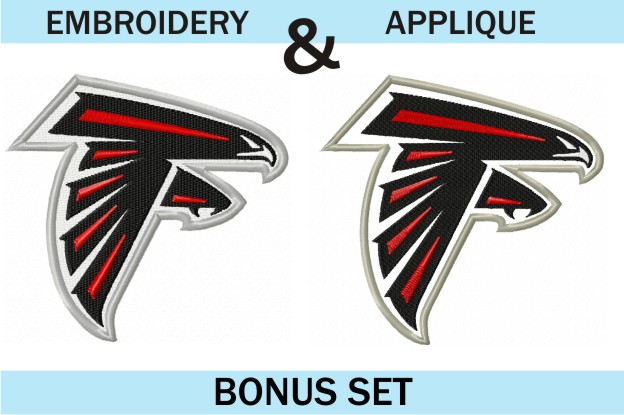 Atlanta Falcons Logo Set ⋆ Embroidery & Applique - Blu Cat Red Dog