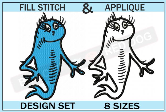 Blue Fish Embroidery 8 Sizes Included Blu Cat Red Dog,Kitchen Cabinet Door Designs