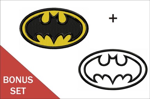 Batman Logo Embroidery & Applique designs Bonus set