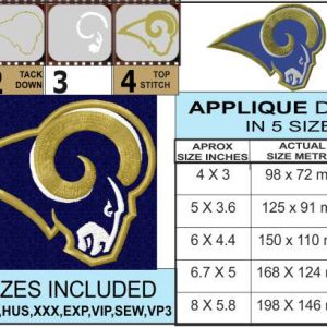 Los Angeles FC Embroidery Design ⋆ 4 sizes incl ⋆ Blu Cat Red Dog
