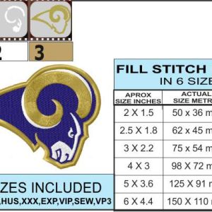 Los Angeles FC Embroidery Design ⋆ 4 sizes incl ⋆ Blu Cat Red Dog