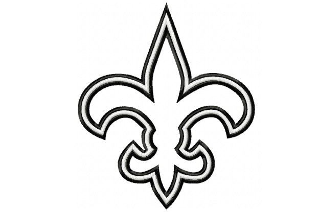 New Orleans Saints Applique Design - NFL Logo - Blu Cat Red Dog