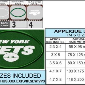 New York Jets Football Team Logo Embroidery Design - Emblanka