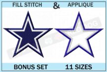Dallas Cowboys Embroidery Logo Set 11 sizes Blu Cat Red Dog