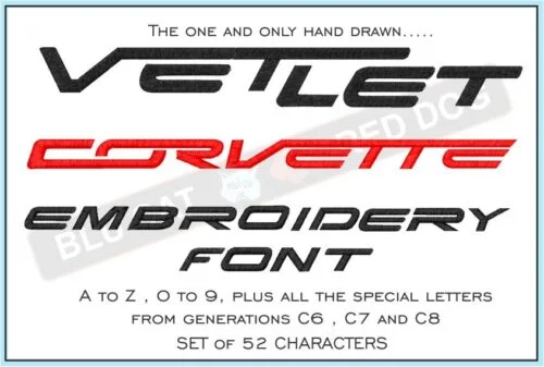 corvette-embroidery-font-vetlet-blucatreddog.is