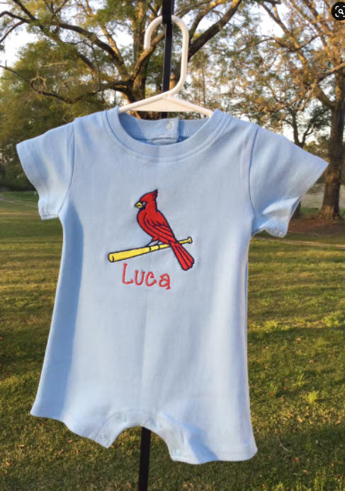 Embroidered Louisville Cardinals babygrow Blucatreddog.is
