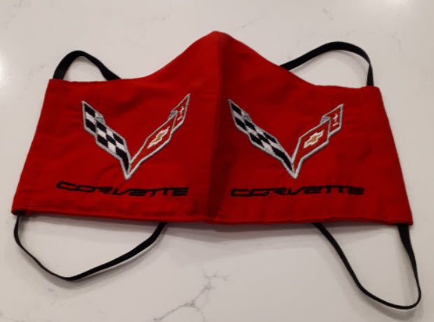 image of corvette embroidered masks blucatreddog.is