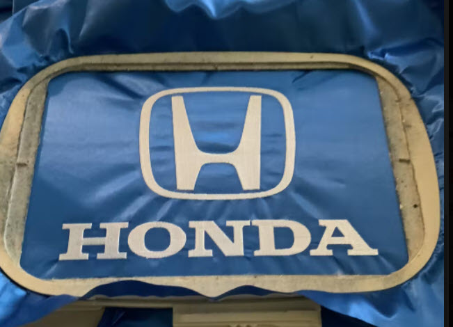 Honda logo embroidered very large on car cover blucatreddog.is