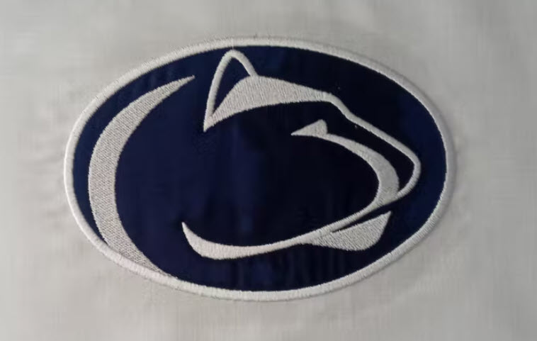 Nittany Lion embroidered on leather blucatreddog.is