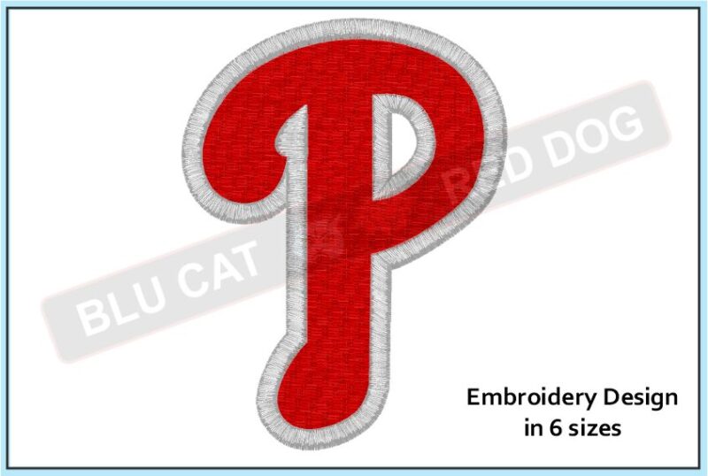 Phillies P embroidery design blucatreddog.is