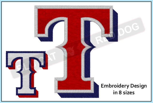 Texas Rangers Embroidery Design ⋆ Blu Cat Red Dog